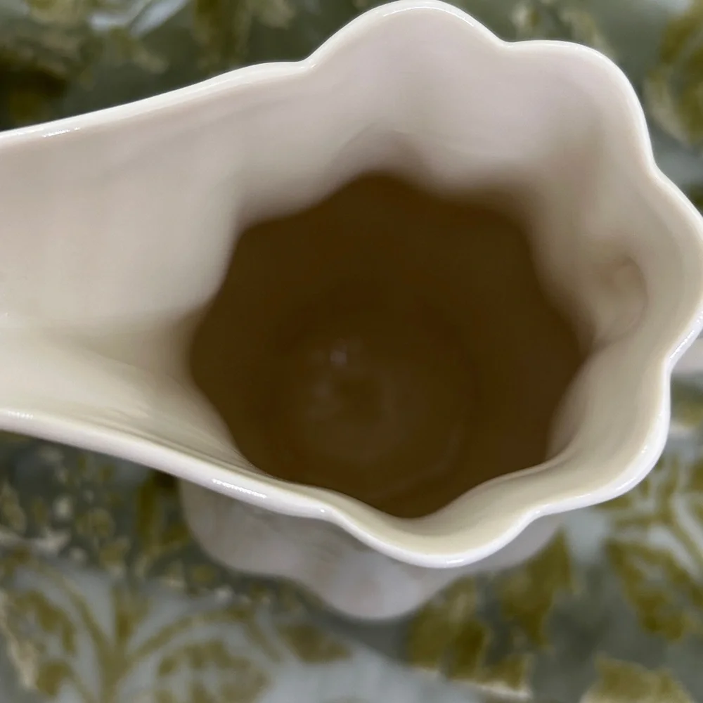Vintage I. Godinger & Co. Porcelain Pitcher Cream Color,Scalloped Design